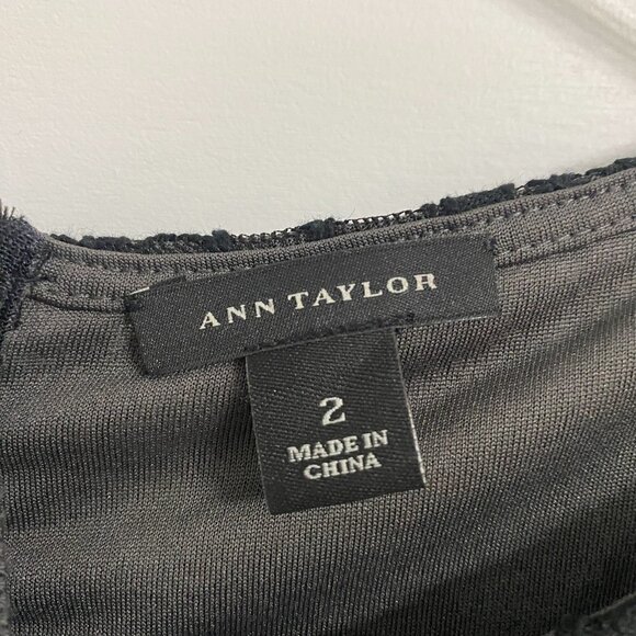 Ann Taylor Sleeveless Lace & Tweed Peplum Top, Women's Size 2 - Picture 5 of 6